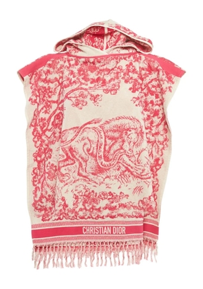 Christian Dior Pre-Owned Toile De Jouy hooded poncho - Pink
