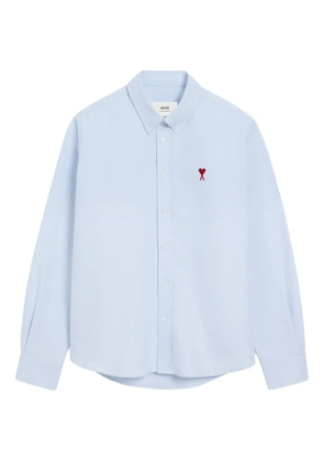 AMI Paris Ami De Coeur button-down cotton shirt - Blue