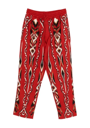 FARM Rio drawstring-waist patterned trousers - Red