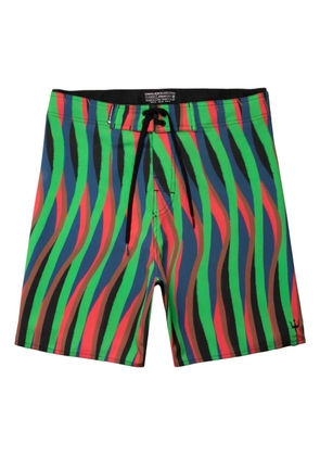 Osklen stripe-pattern swim shorts - Black