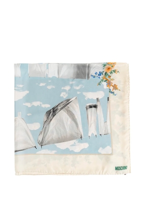Moschino floral-print silk scarf - Neutrals