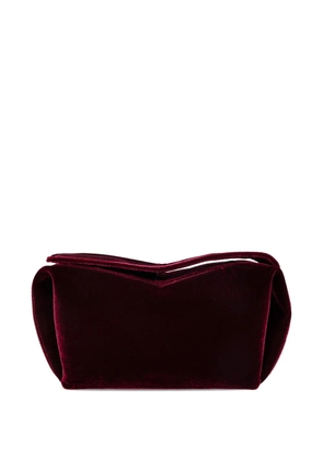 NEOUS Ara velvet-effect zip clutch Bag - Red