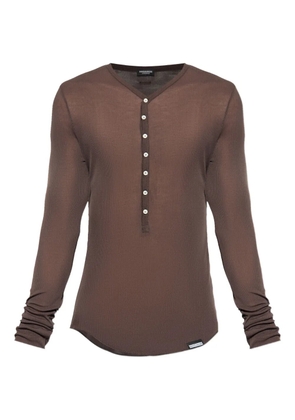 DSQUARED2 button ribbed long-sleeve T-shirt - Brown