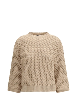 Fabiana Filippi open-knit crew-neck sweater - Neutrals