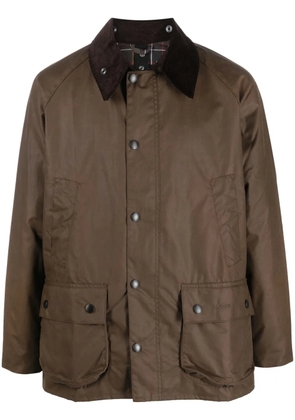 Barbour Bedale logo-embroidered wax jacket - Brown