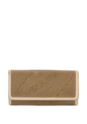 Prada Pre-Owned jacquard leather wallet - Neutrals
