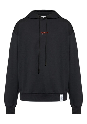 Iceberg graphic-print drawstring hoodie - Black