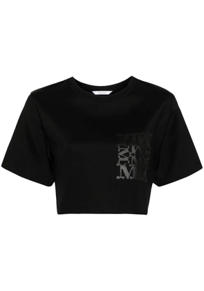 Max Mara logo-print cropped T-shirt - Black