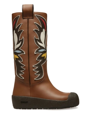 Bally winged-inlay leather boots - Brown
