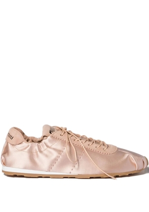 Miu Miu Plume satin sneakers - Pink