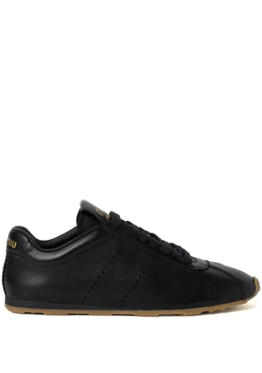 Miu Miu Plume leather sneakers - Black