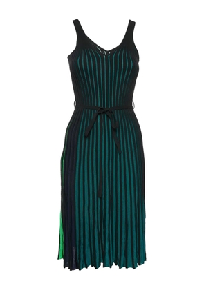 Kenzo Pre-Owned ribbed pleated dress - Black