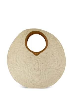 Cult Gaia Amun circular-handle raffia tote bag - Neutrals