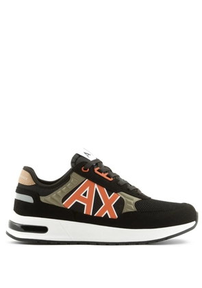 Armani Exchange logo-embellished suede sneakers - Black