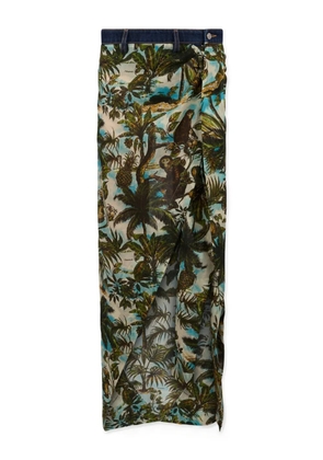 DSQUARED2 tropical-print midi skirt - Green