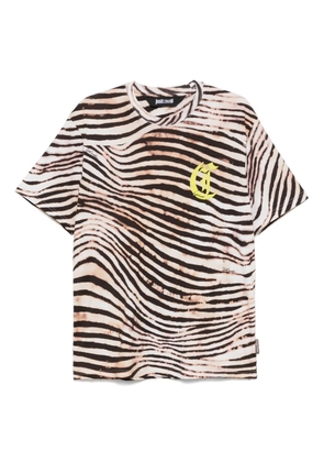 Just Cavalli jungle-print monogram T-shirt - Neutrals