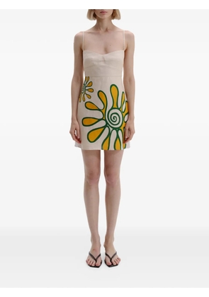 Cala de la Cruz Lucca floral mini dress - Neutrals