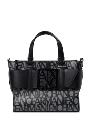 Armani Exchange logo-plaque tote bag - Black