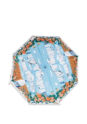 Moschino floral-print umbrella - Blue