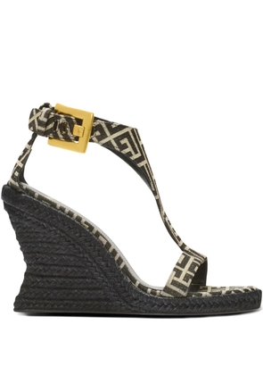Balmain Anthem wedge espadrilles - Black