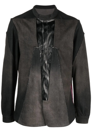 Rick Owens deconstructed panelled denim shirt jacket - Brown