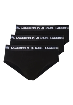 Karl Lagerfeld logo-waistband briefs (pack of three) - Black