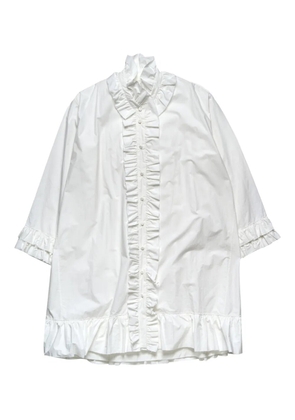 Egg ruffled-hem top - White