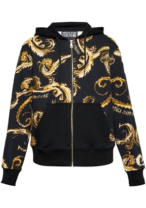 Versace Jeans Couture Barocco-print zip-up hoodie - Black