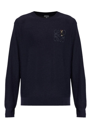 LOEWE x Louis Wain embroidered wool sweater - Blue