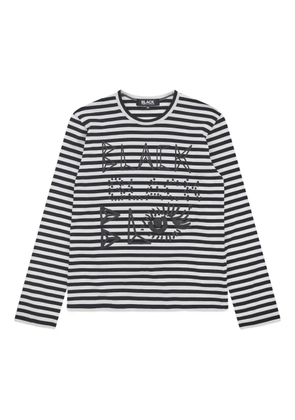 Black Comme Des Garçons striped long-sleeved T-shirt - White
