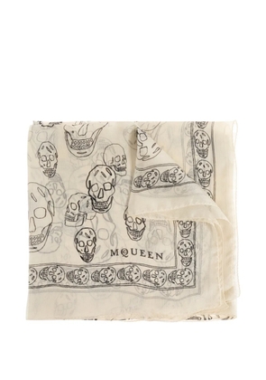 Alexander McQueen skull-print scarf - Neutrals
