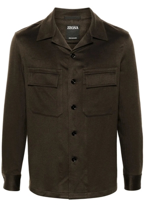 Zegna fleeced shirt - Brown