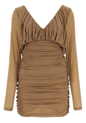 Saint Laurent V-neck minidress - Neutrals