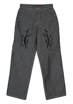 Andersson Bell laser-cut wide-leg jeans - Blue