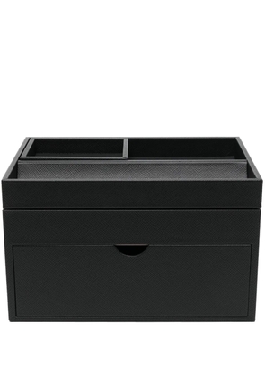 Smythson leather stationery organiser - Black