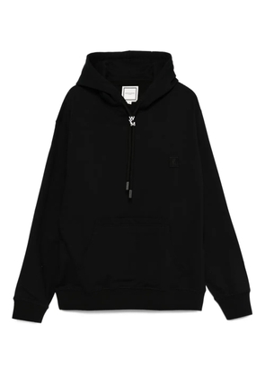 Wooyoungmi embroidered-logo drawstring hoodie - Black
