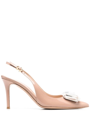 Gianvito Rossi jewel-detail 95mm stiletto pumps - Neutrals