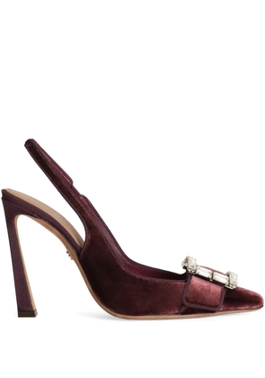 Dolce & Gabbana crystal-buckle slingback pumps - Red