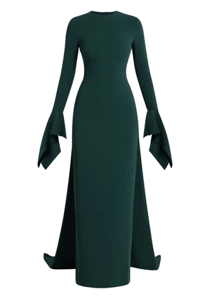 Solace London Blake flared-cuffs gown - Green