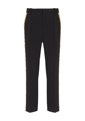 Balmain embroidered straight-leg trousers - Black