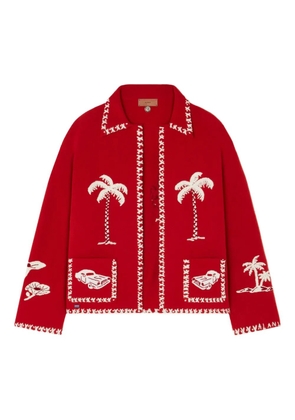 Alanui Remember Me palm-tree car wool jacket - 2701-Fire-White