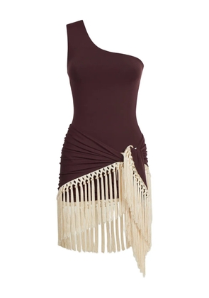 Taller Marmo one-shoulder fringed swimsuit - Brown
