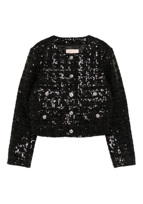 Michael Michael Kors sequin-embellished tweed jacket - Black