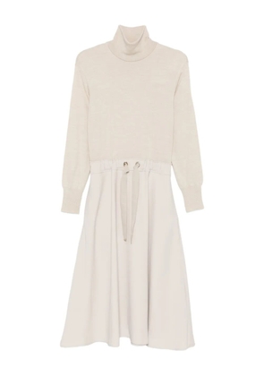 Herno roll-neck tie dress - Neutrals