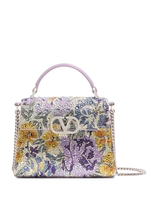 Valentino Garavani mini VSling rhinestone-embellished tote bag - Purple