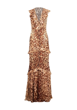 Saloni Rita ruffled maxi dress - Neutrals