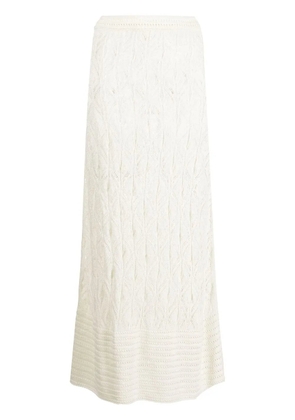Le Kasha Amon crochet-knit maxi skirt - White