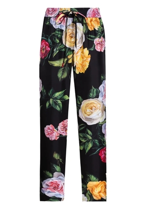 Dolce & Gabbana floral-print trousers - Black