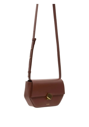 Closed leather shoulder bag - Brown