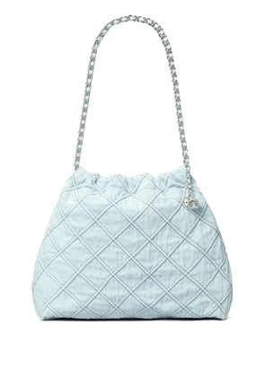 Tory Burch Fleming denim hobo bag - Blue